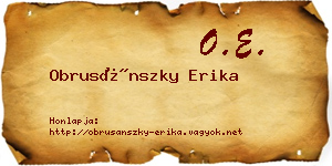 Obrusánszky Erika névjegykártya