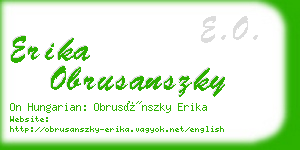 erika obrusanszky business card